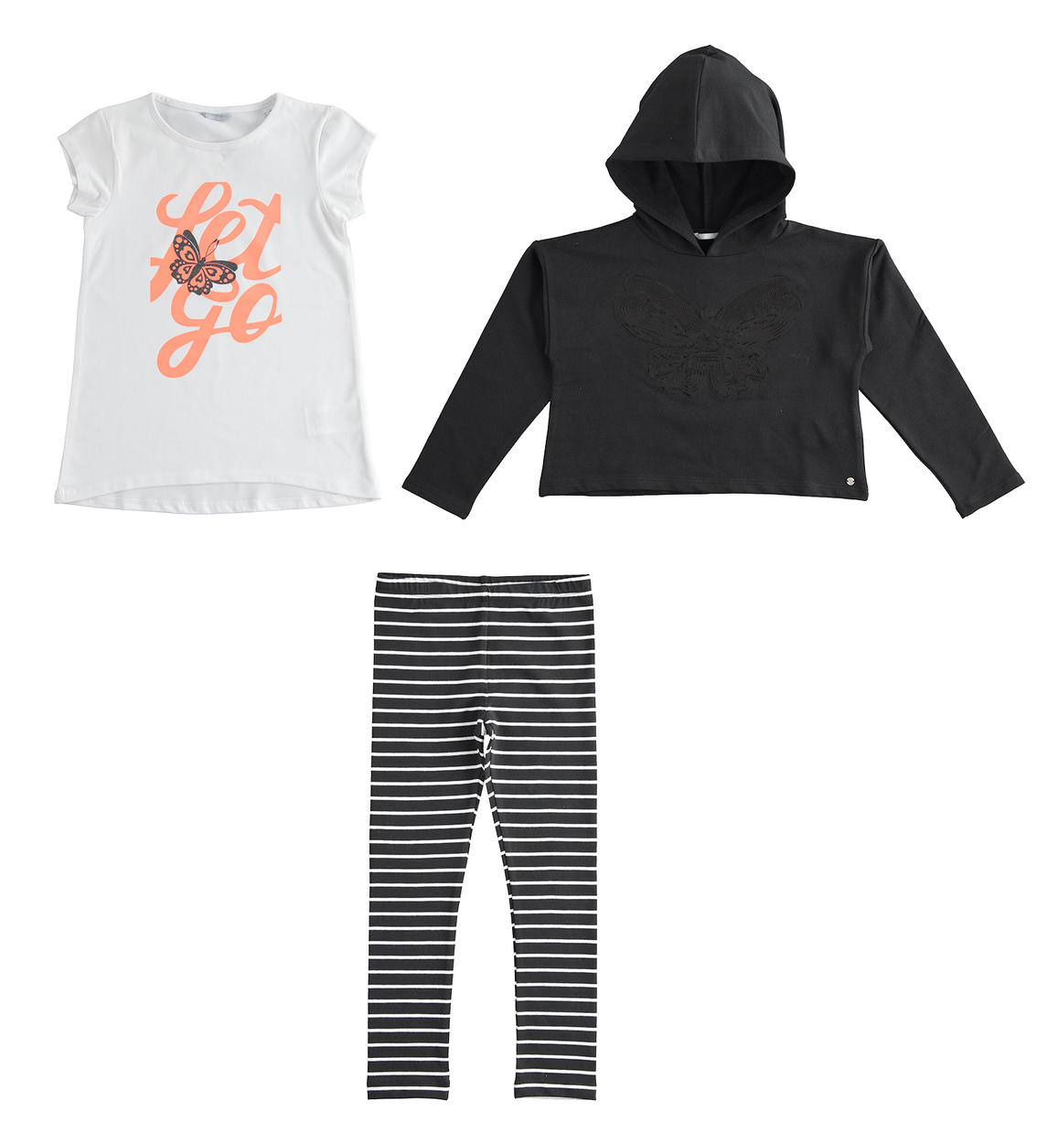 Completo tre pezzi felpa, maxi t-shirt e leggings per bambina da 6 a 16  anni Sarabanda - TUTE \u0026 COMPLETI - 3-16 Anni - Bambina