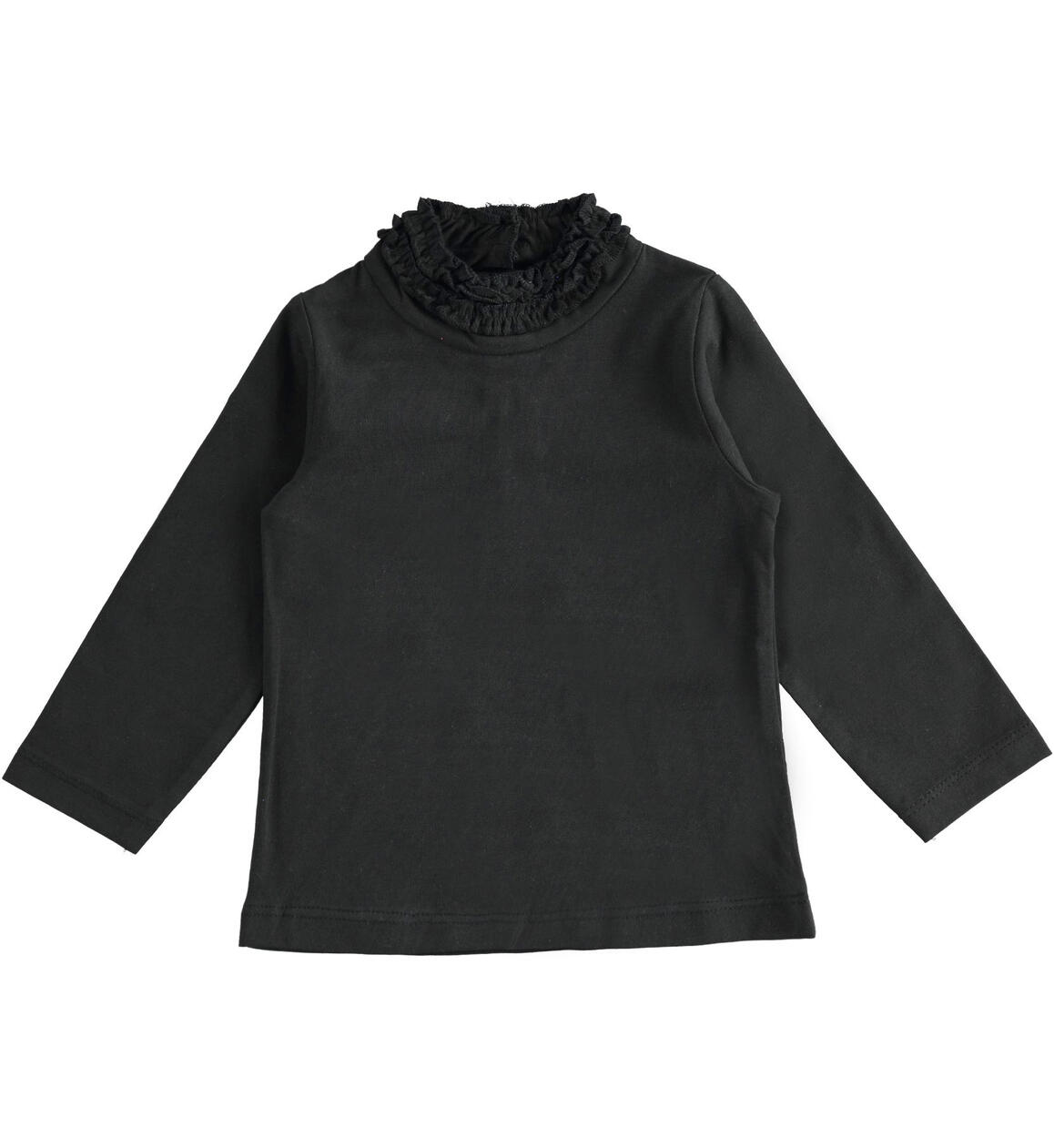 Turtleneck sweater with ruffles for girls from 9 months to 8 years iDO BLACK iDO