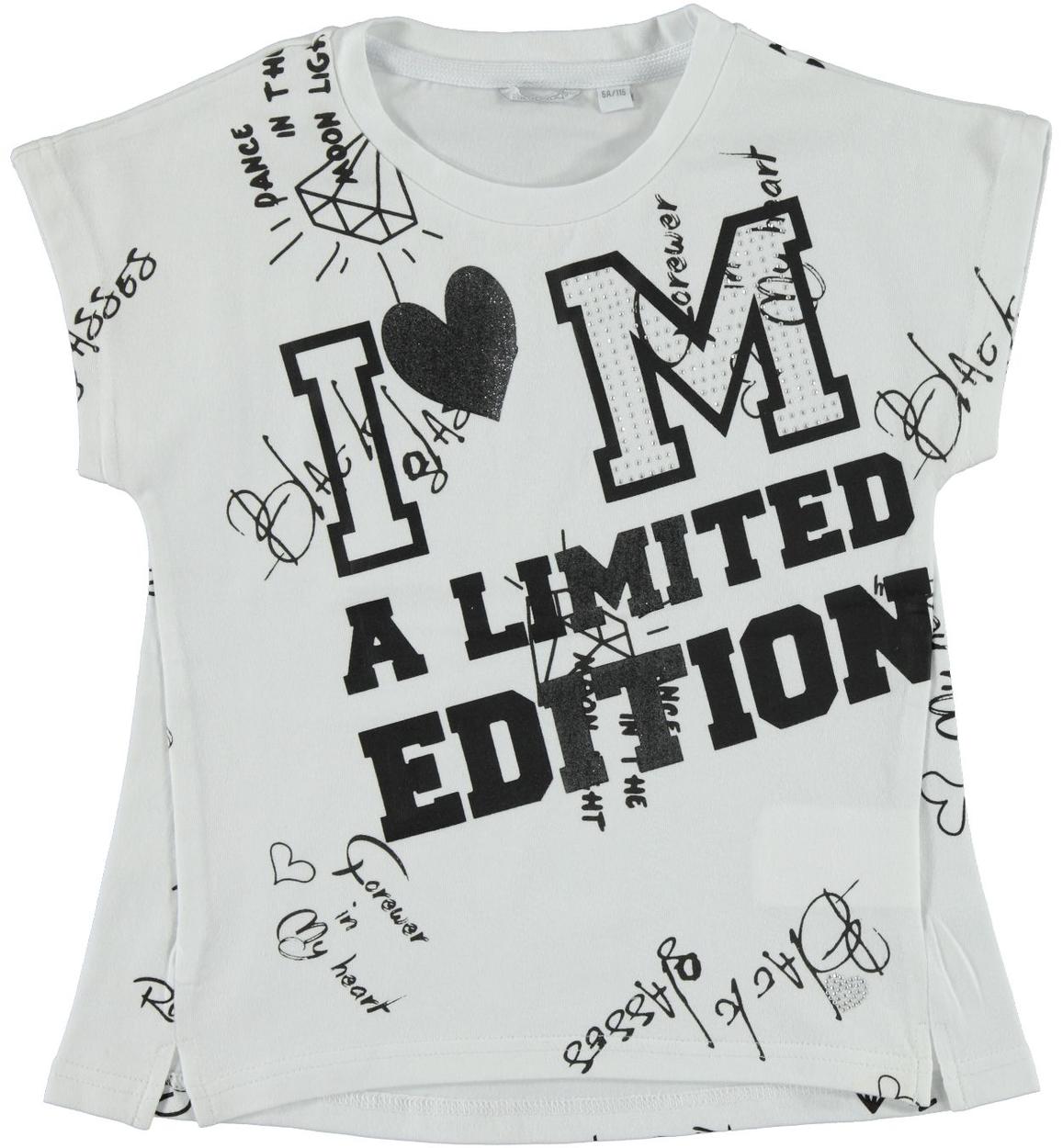 Glitter Shirt Bambina In Jersey T Con Effetto Scritta Frontale Per z0qwdxa4