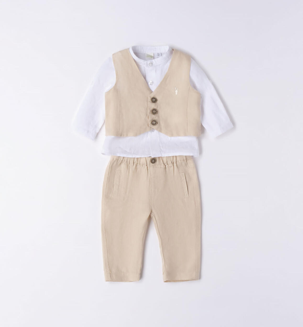 Elegante completo neonato in lino da 1 a 24 mesi iDO