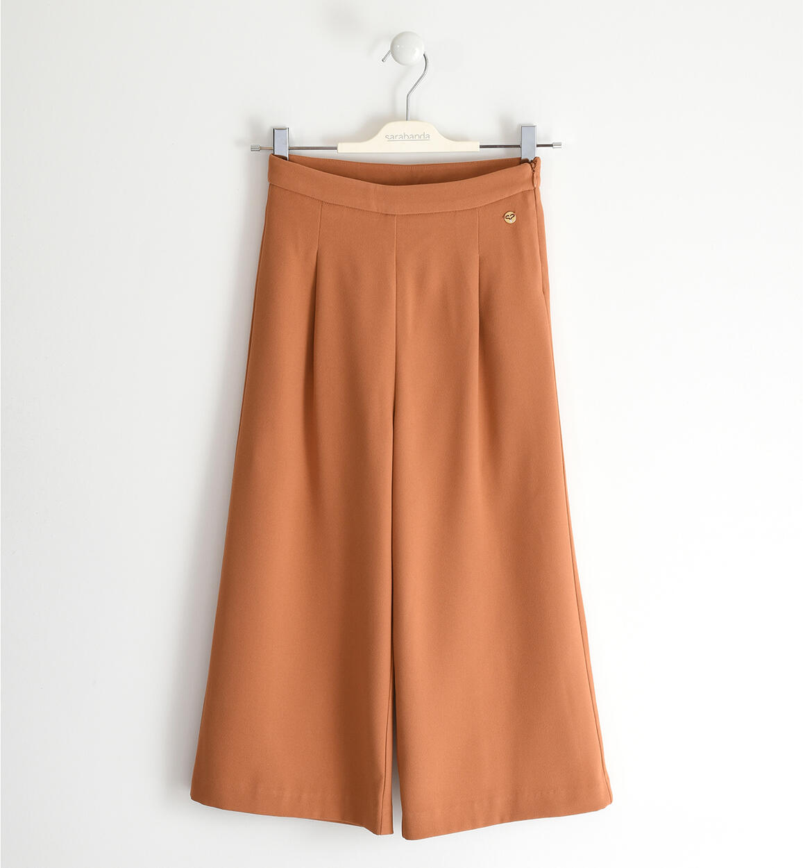 Elegante pantalone per bambina in tessuto crêpe MARRONE Sarabanda