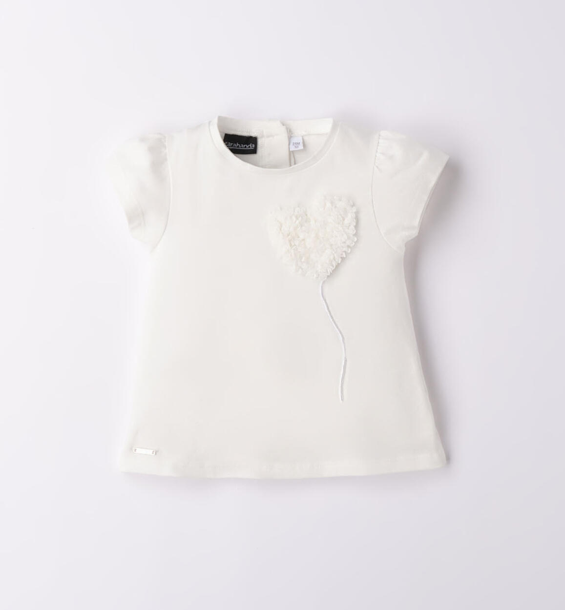 Elegante t-shirt cuore bambina PANNA Sarabanda
