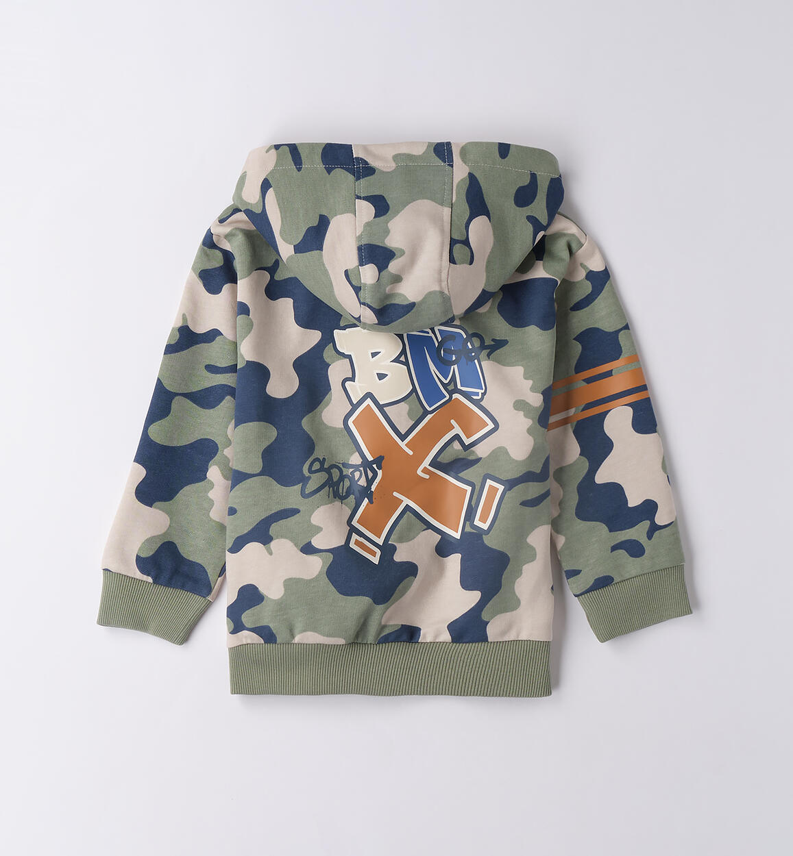 Felpa 100% cotone bambino PANNA-VERDE-6BSX - 1200F02600