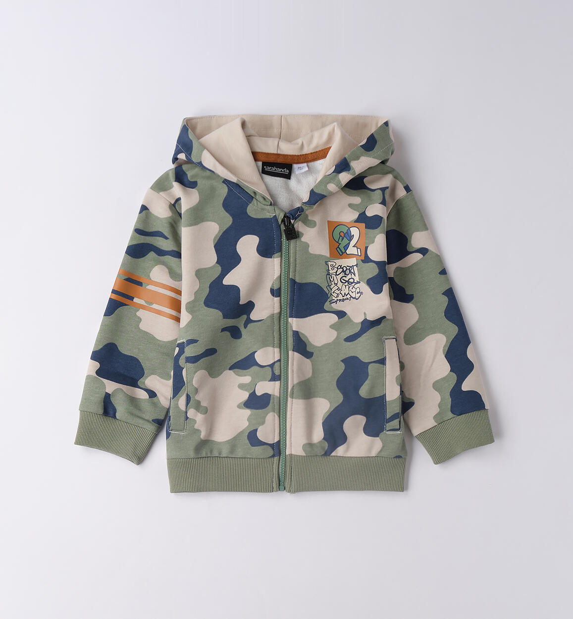 Felpa 100% cotone bambino PANNA-VERDE-6BSX - 1200F02600