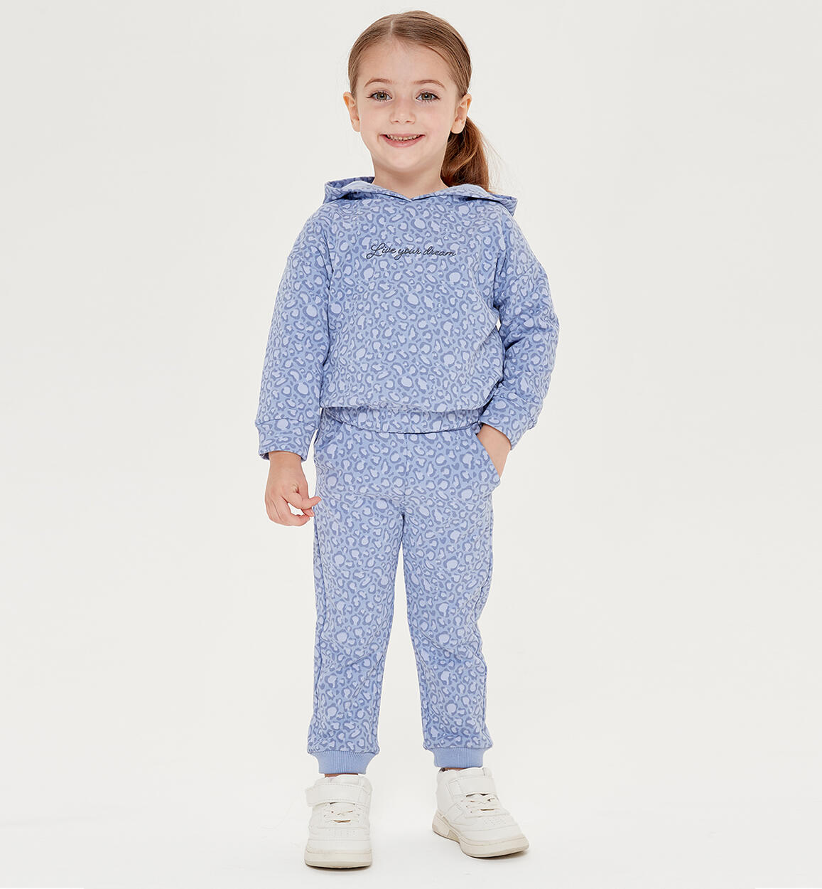 Sarabanda animal print sweatshirt for girls from 9 months to 8 years LIGHT BLUE Sarabanda