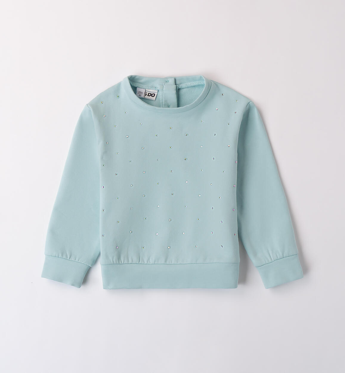 Felpa bambina con strass VERDE iDO