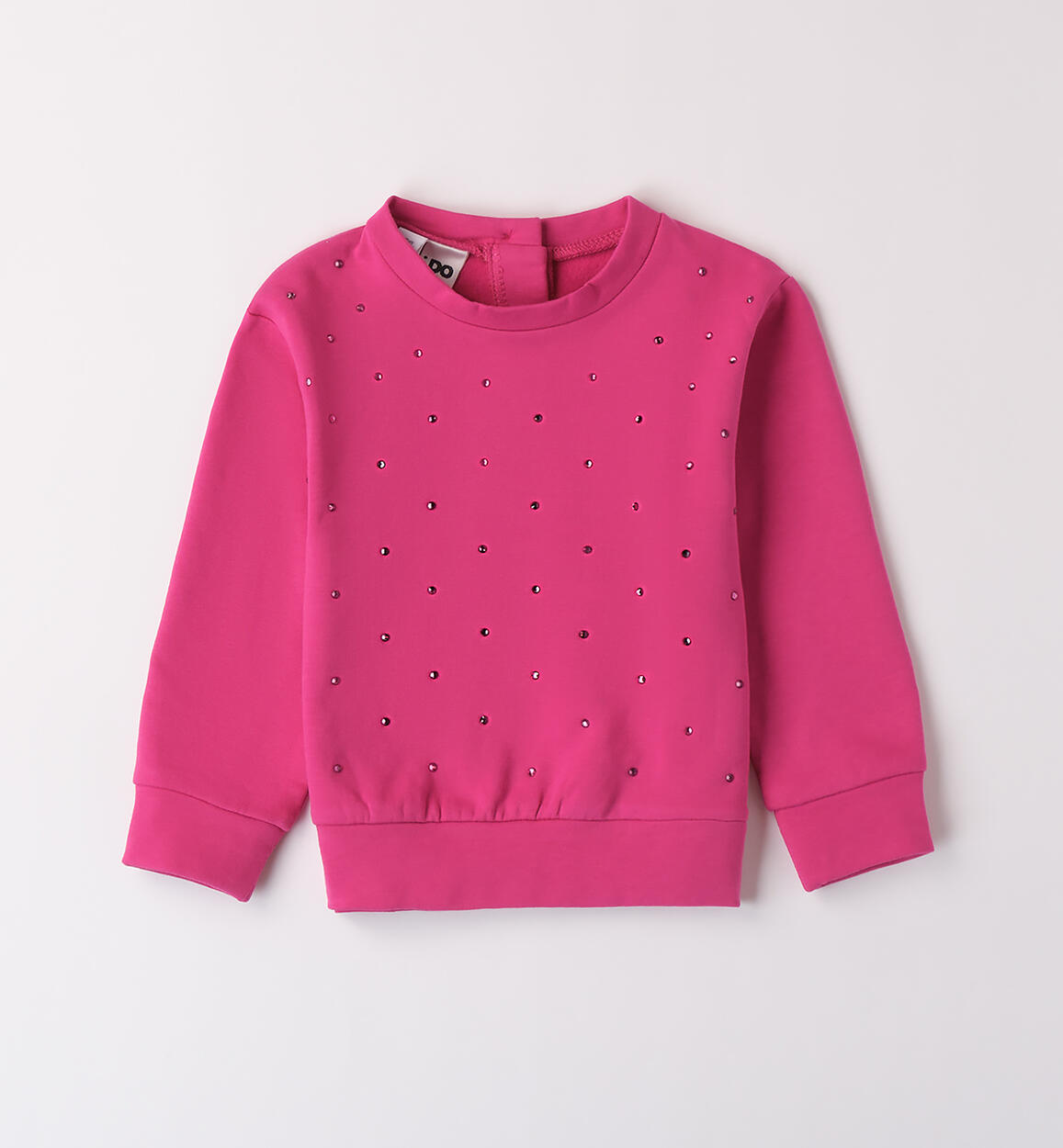 Felpa bambina con strass FUCSIA iDO