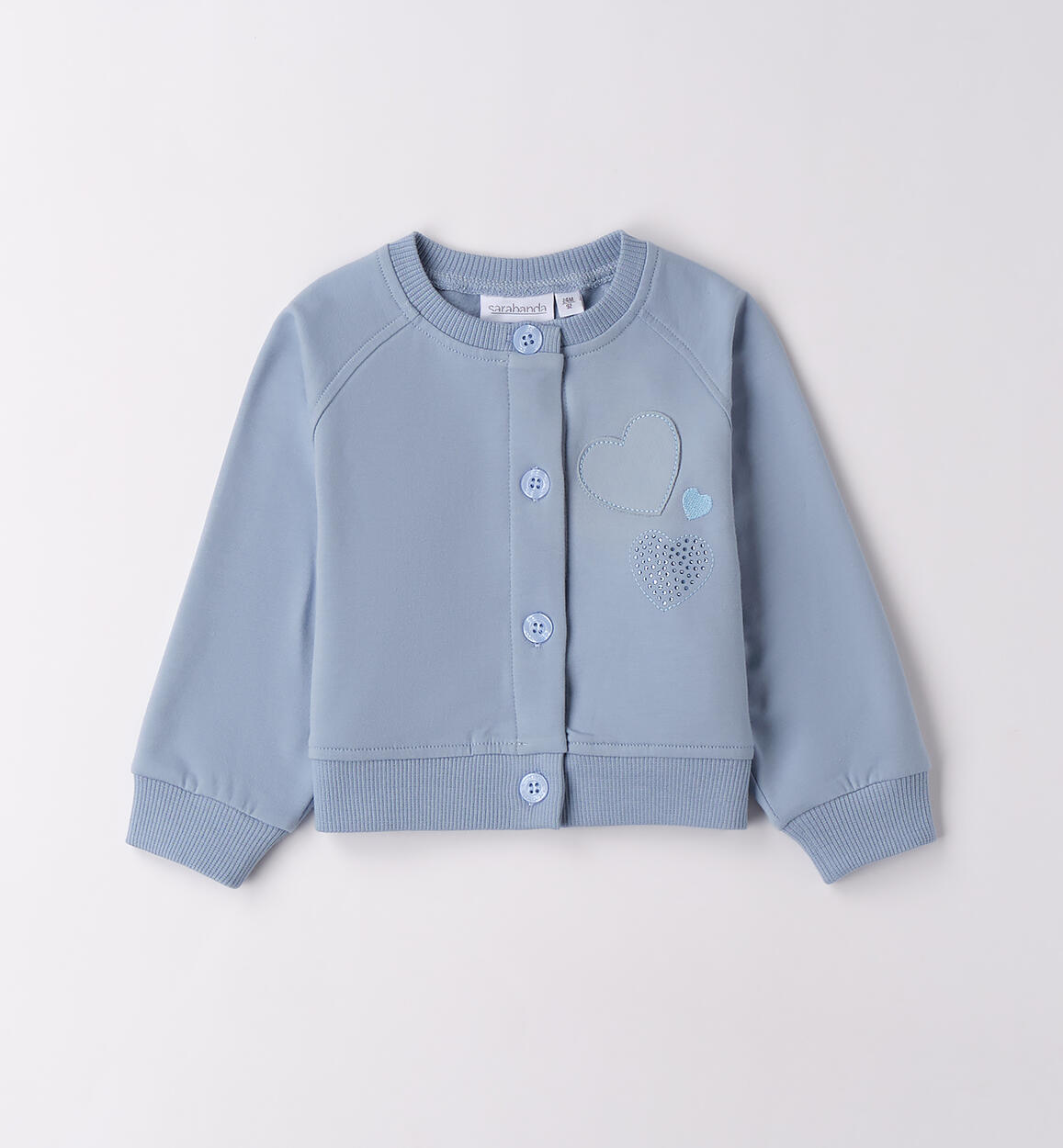 Felpa bambina cuori BLU Sarabanda