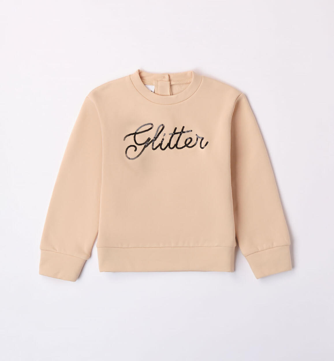 iDO glitter sweatshirt for girls from 12 months to 8 years BEIGE iDO