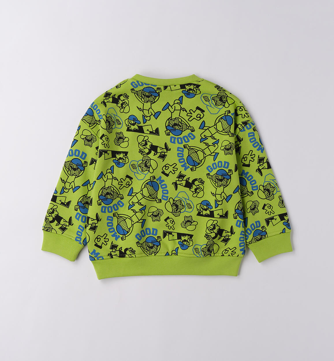 Felpa bambino allover VERDE-NERO-6BRN - 1204F24300
