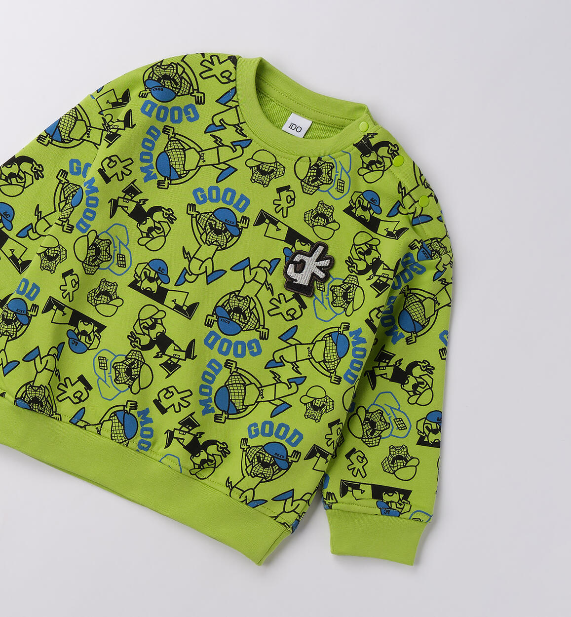 Felpa bambino allover VERDE-NERO-6BRN - 1204F24300