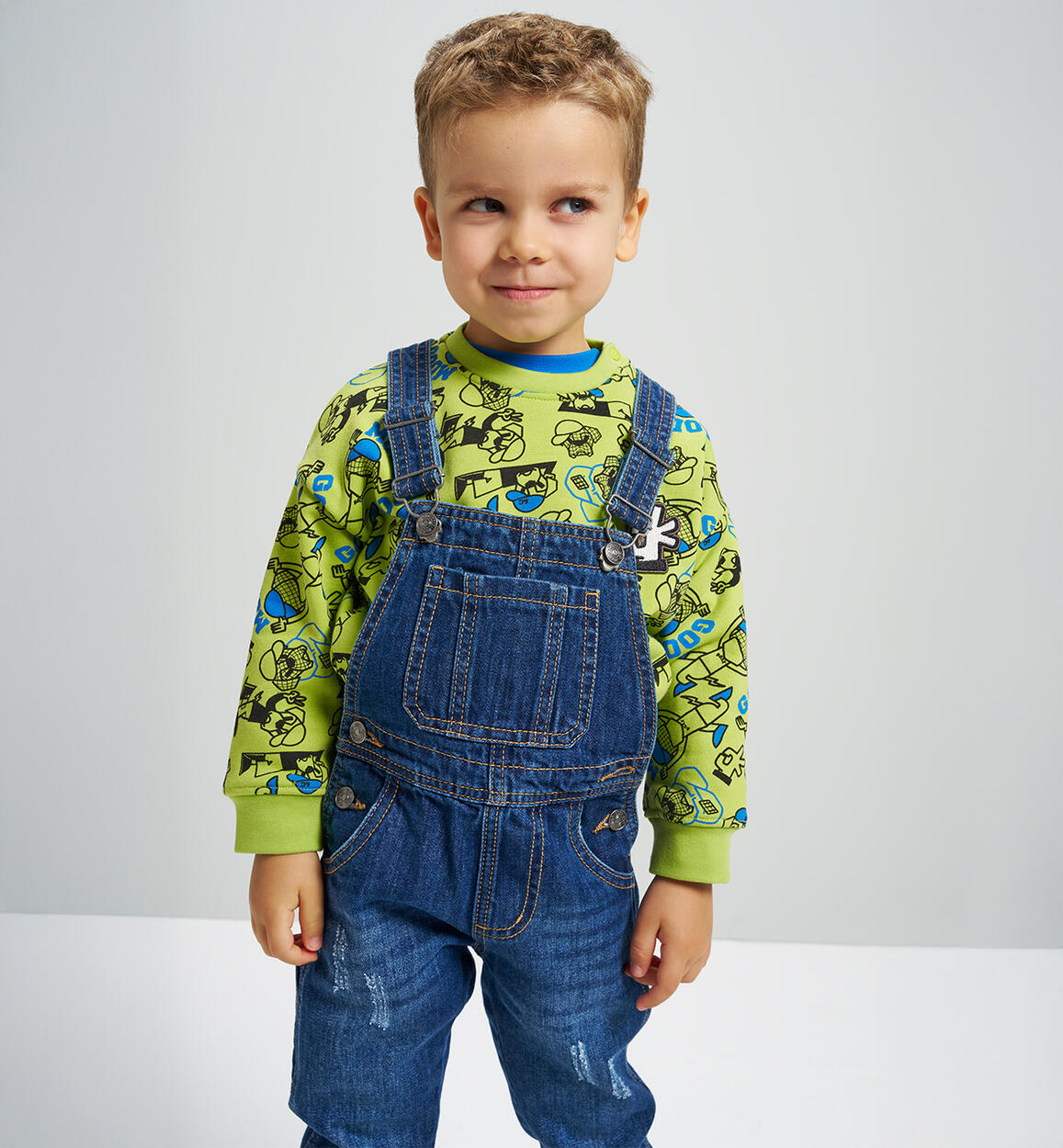 Felpa bambino allover VERDE iDO
