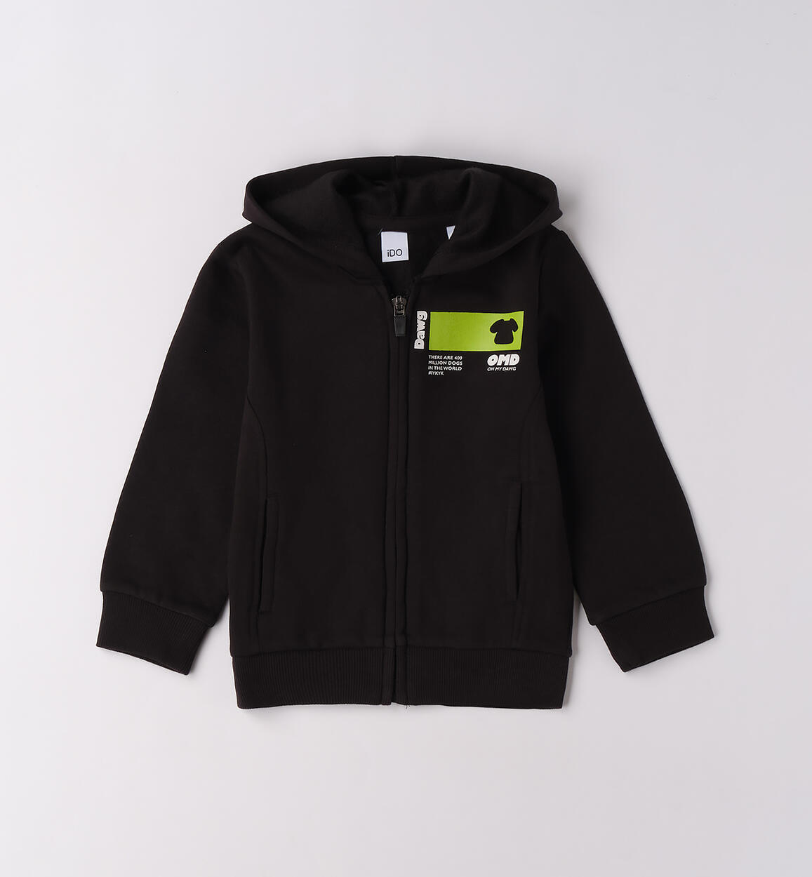 Felpa bambino con cappuccio  NERO iDO