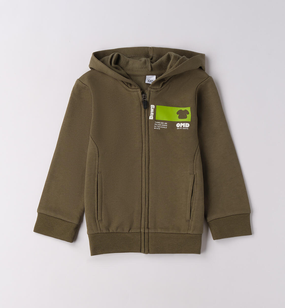 Felpa bambino con cappuccio  VERDE iDO