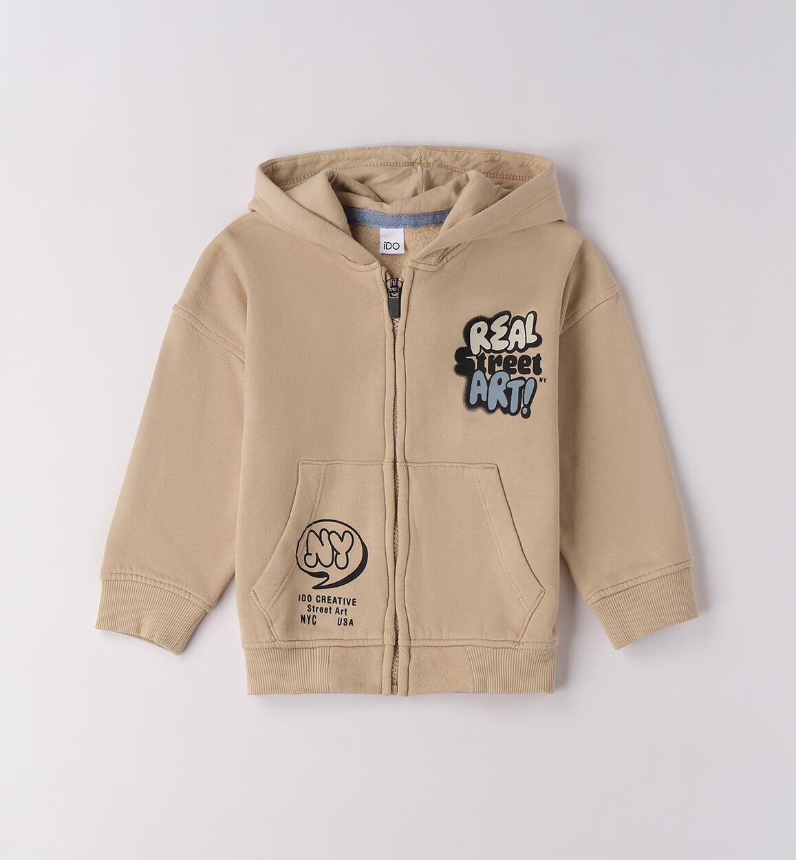 Felpa bambino con cappuccio BEIGE iDO