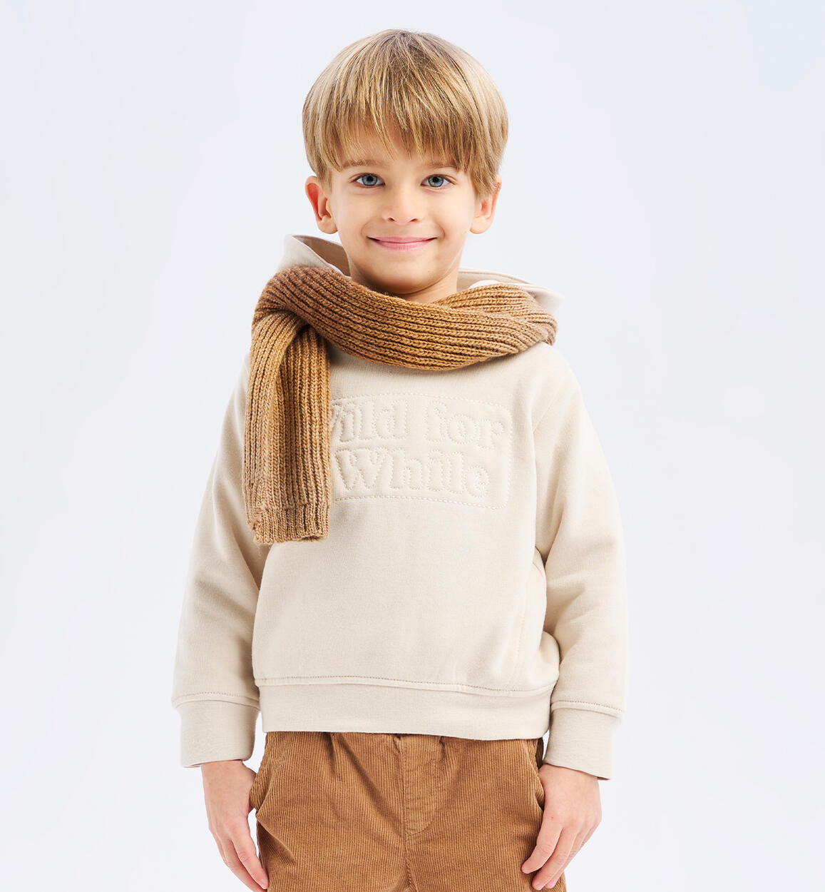Felpa bambino con cappuccio BEIGE Sarabanda