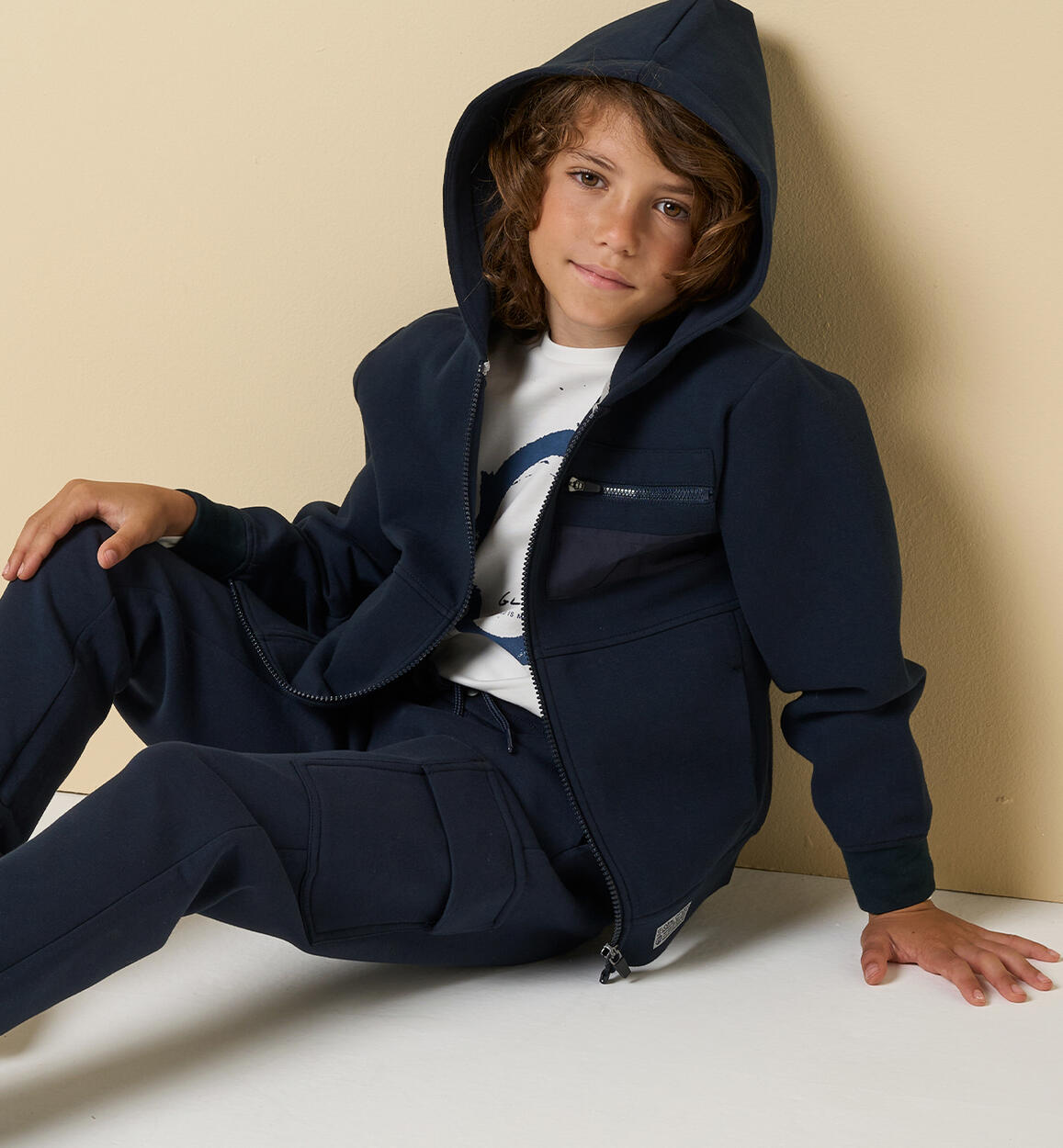 Felpa bambino con cerniera BLU iDO