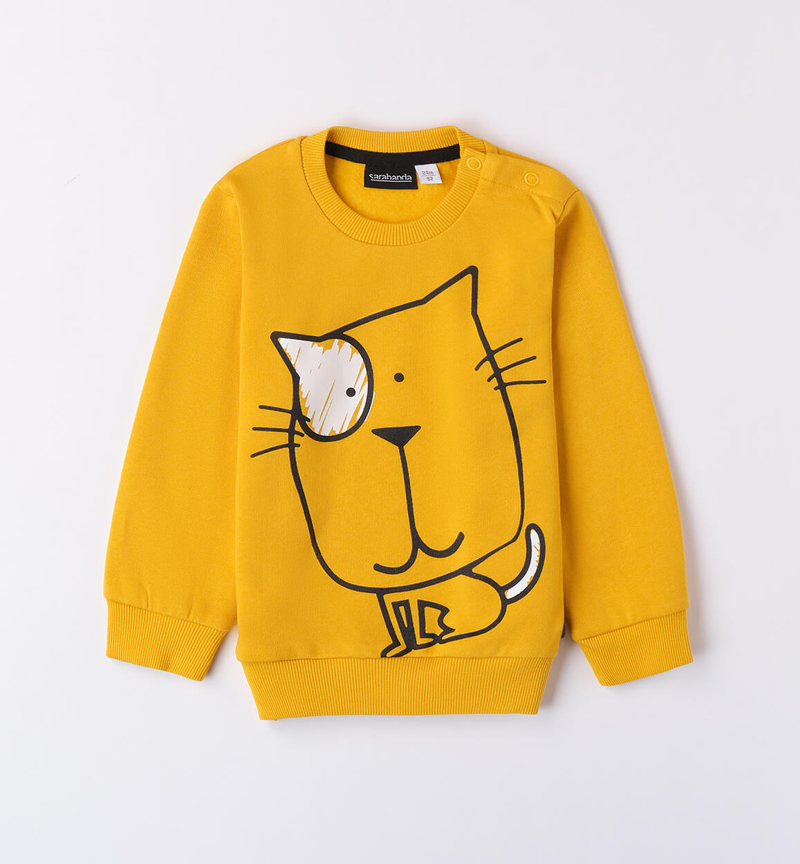 Felpa bambino con gatto GIALLO Sarabanda