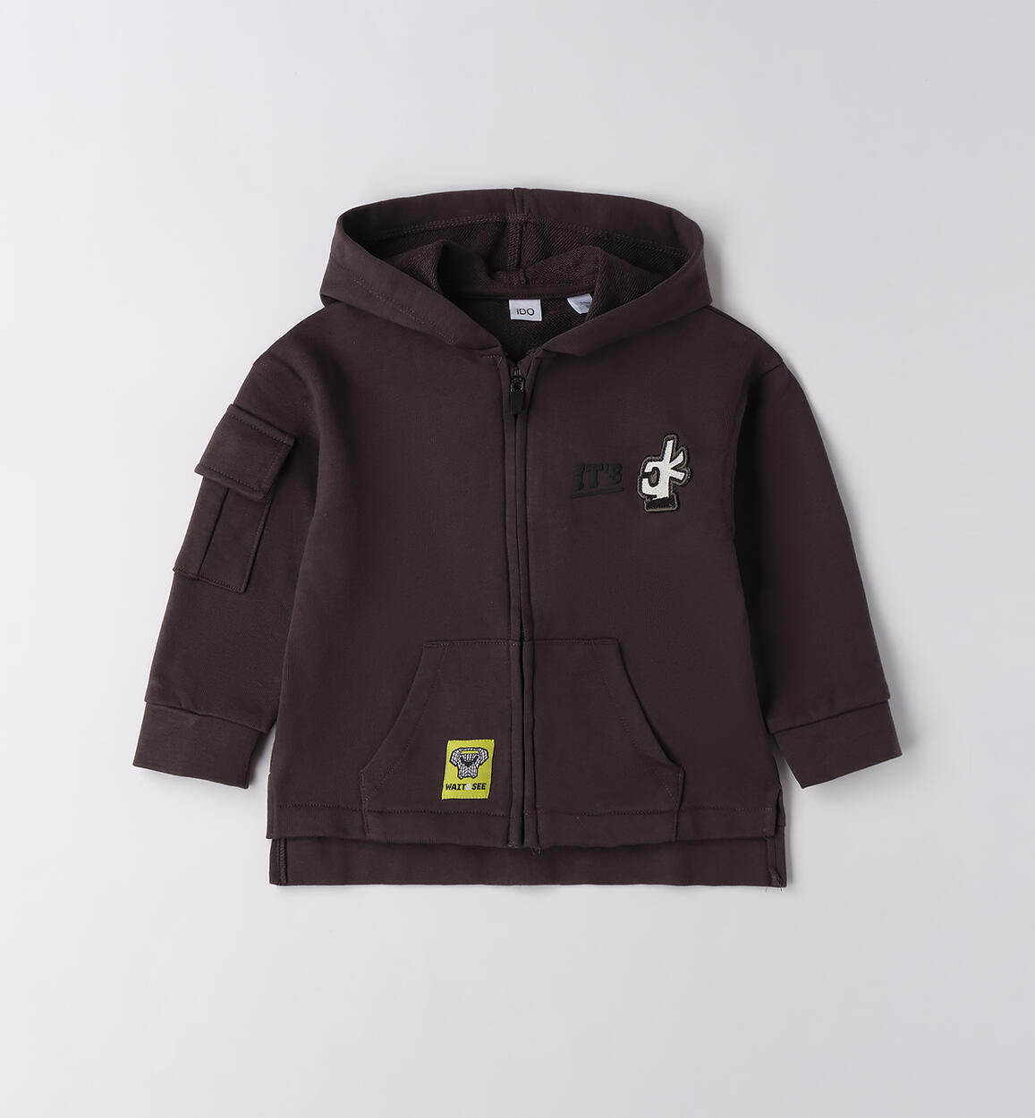 Felpa bambino con zip  GRIGIO iDO