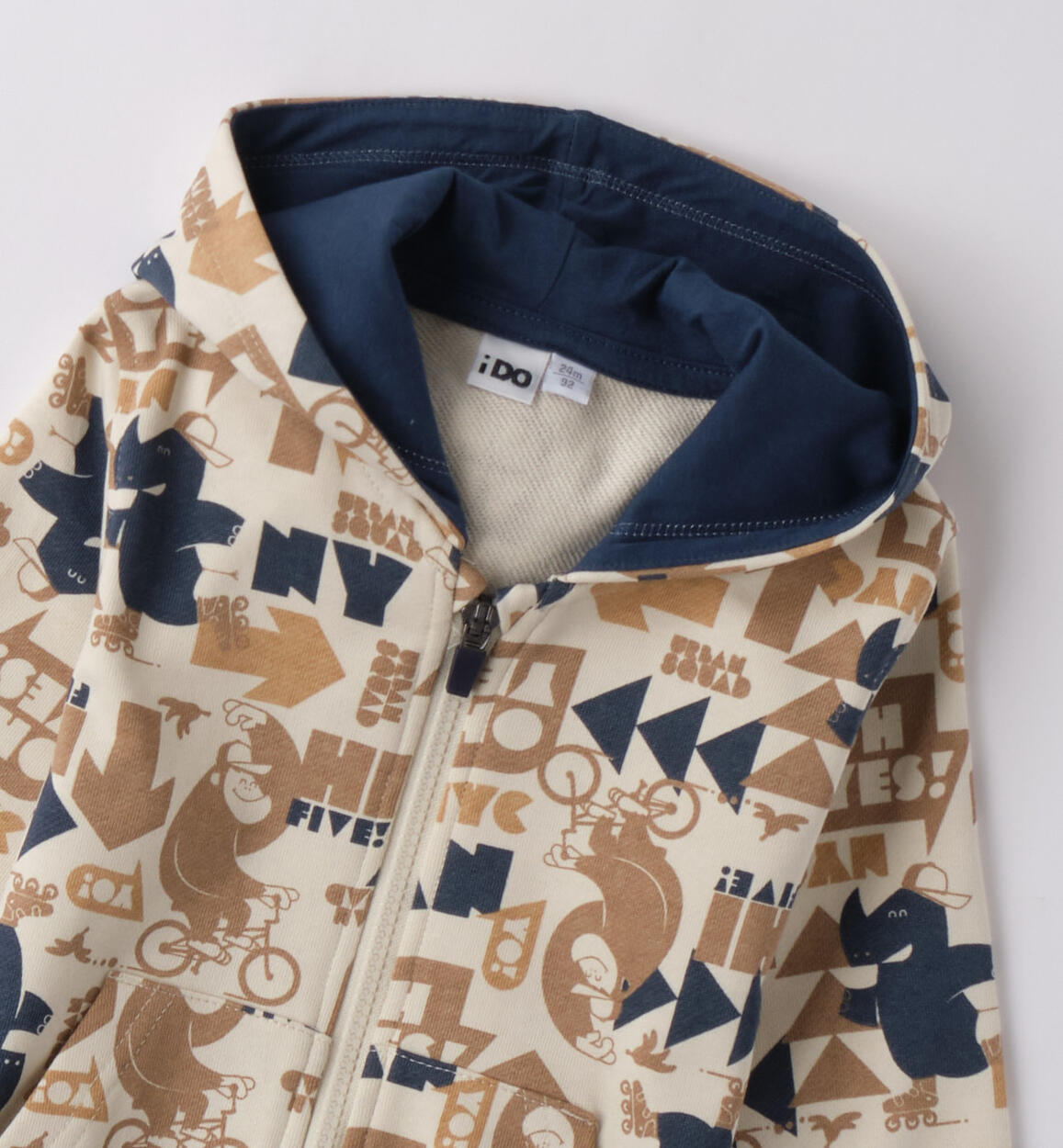 Felpa bambino iDO ECRU'-NAVY-6BHE - 1204B25400