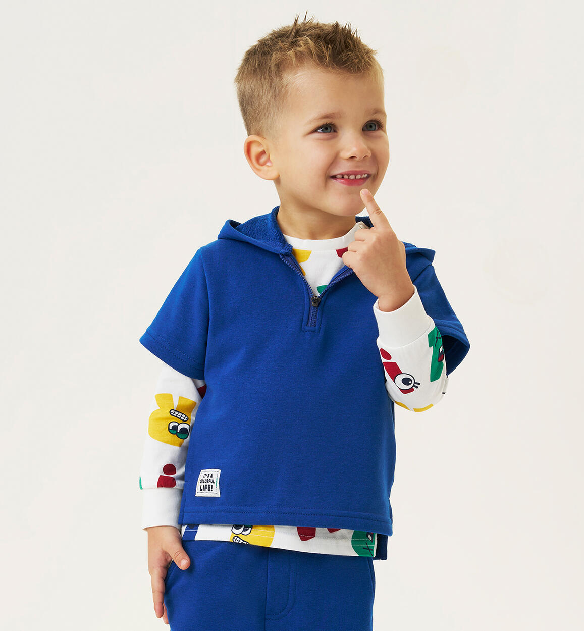 Felpa bambino mezze maniche BLU iDO