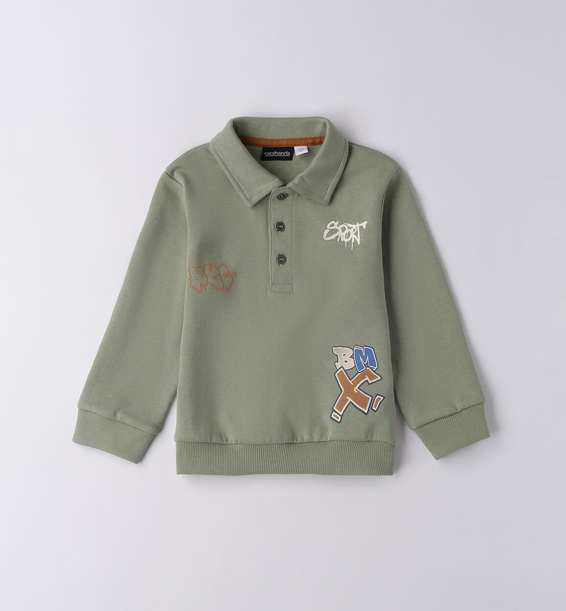 Felpa bambino modello polo VERDE Sarabanda