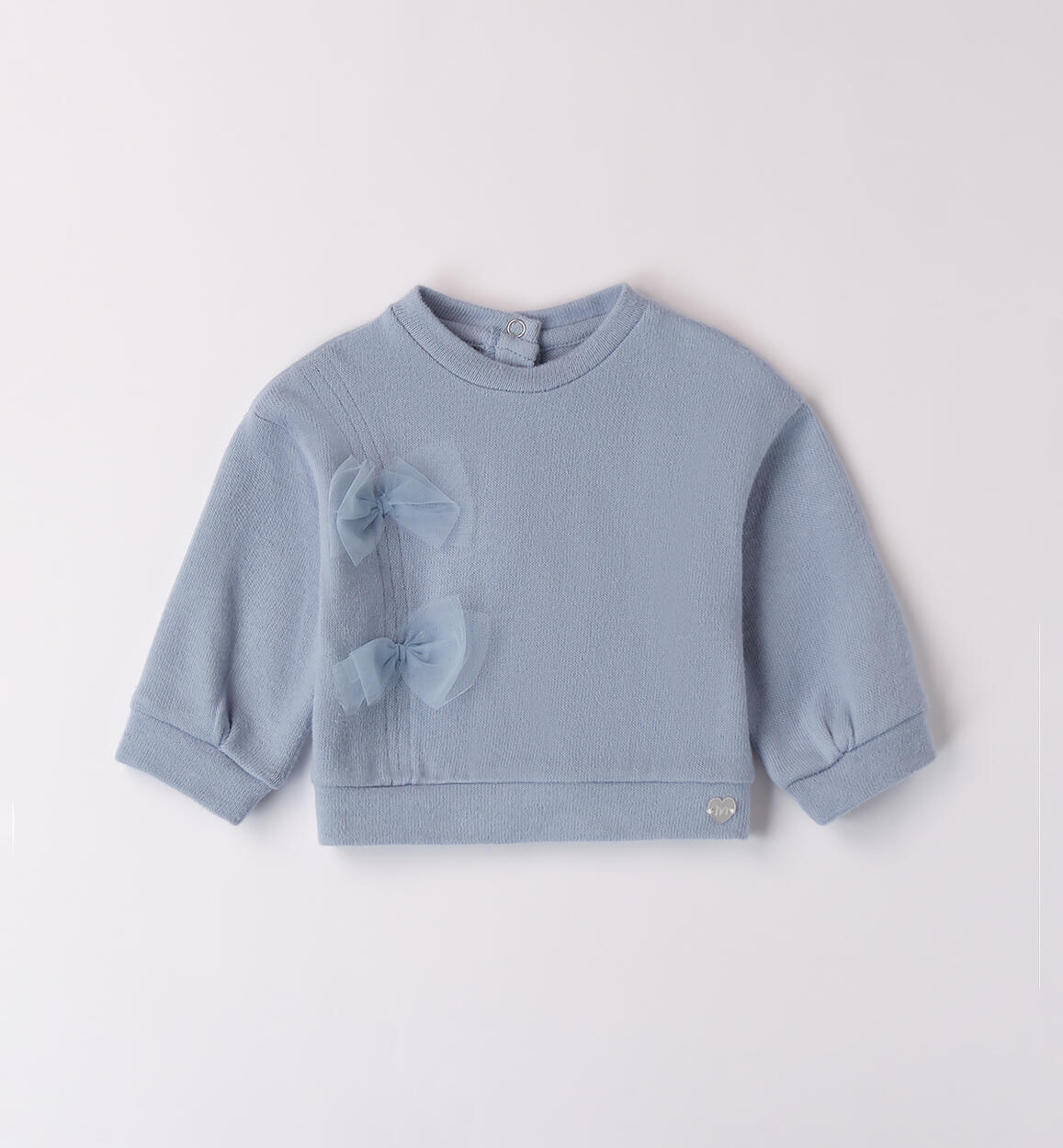 Felpa bimba con fiocchi AZZURRO Minibanda
