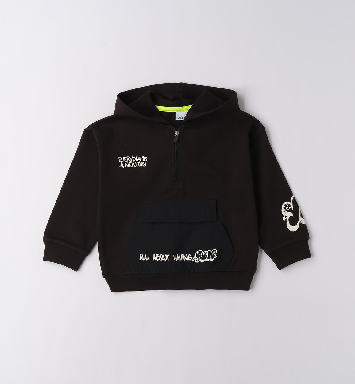 Felpa con cappuccio bambino NERO iDO