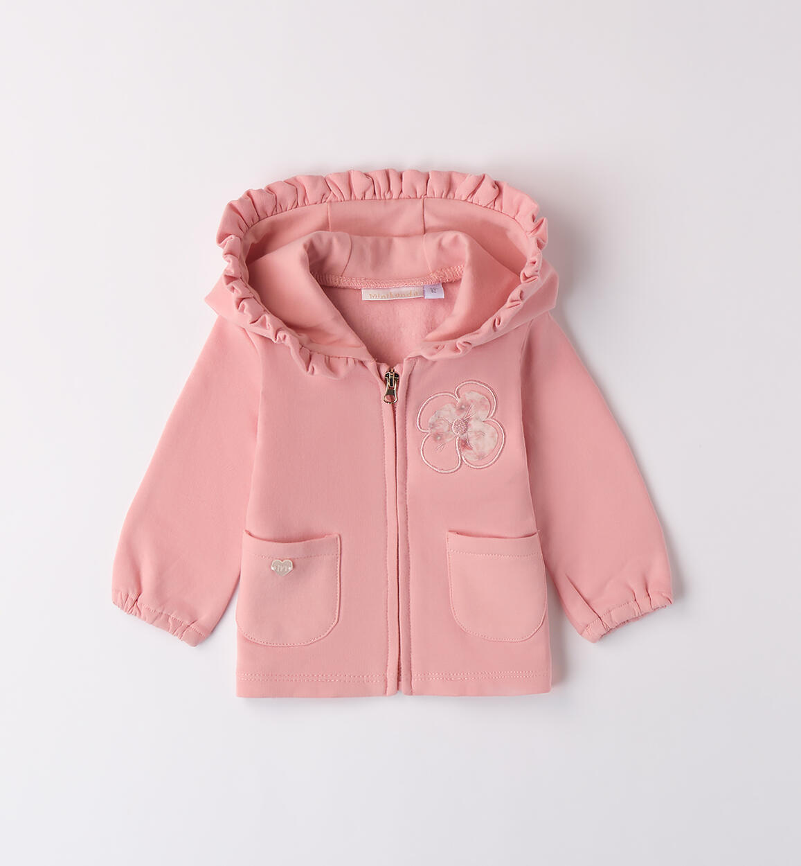 Felpa con cappuccio bimba ROSA Minibanda