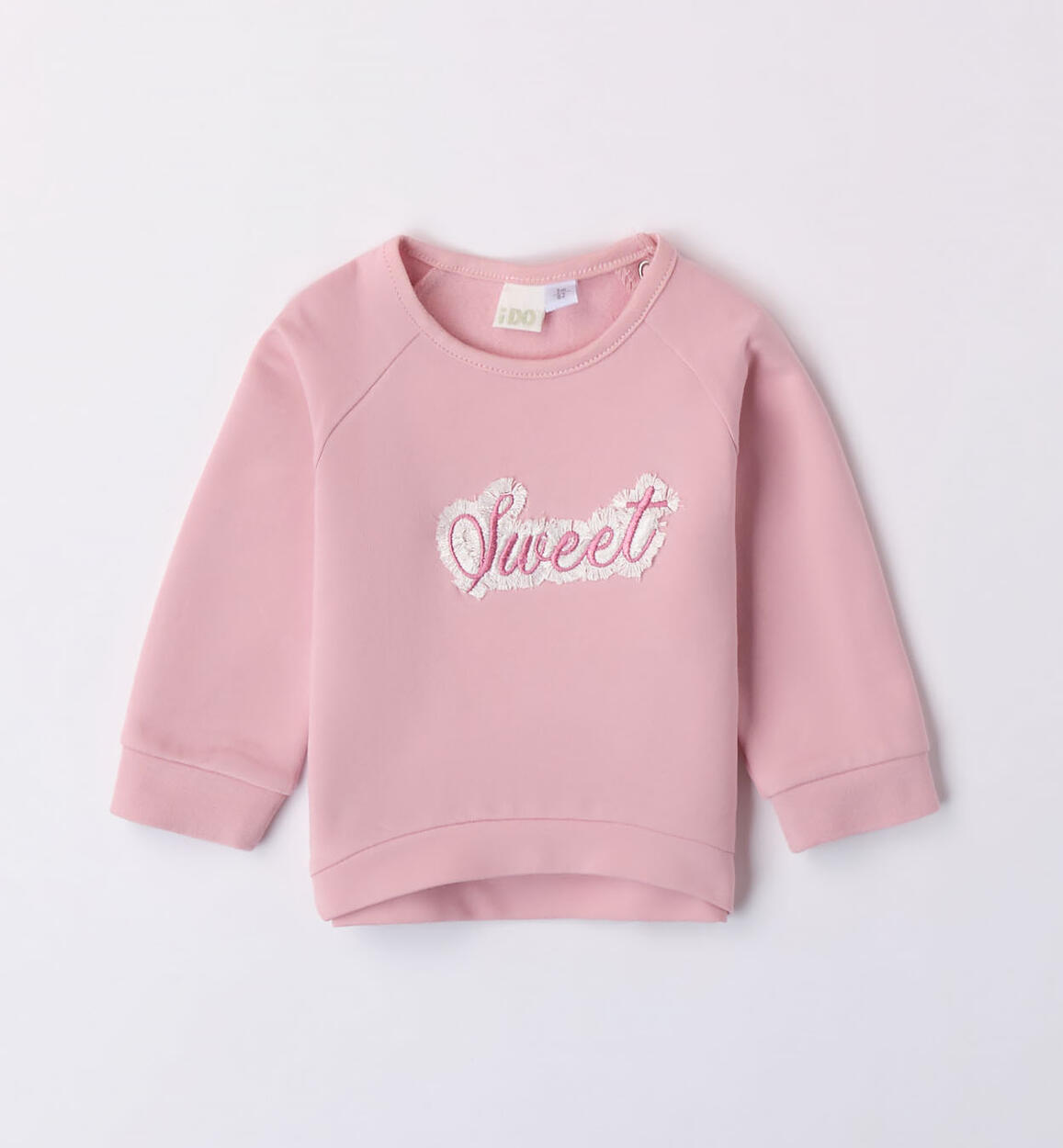 iDO sweatshirt with embroidery for girls from 1 to 24 months PINK iDO