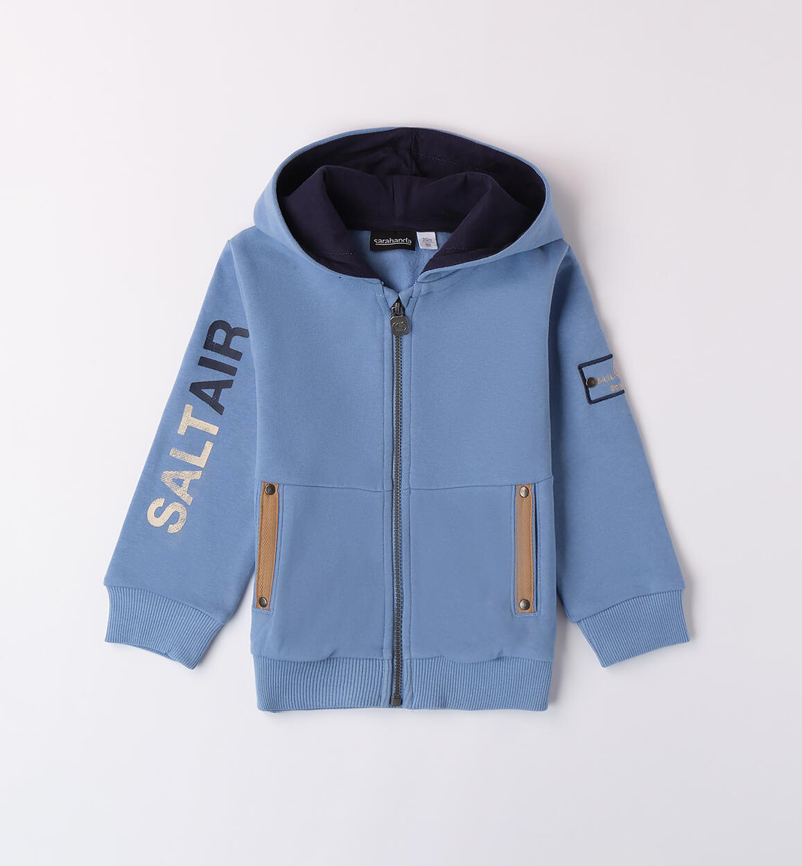 Felpa con zip bambino AZZURRO Sarabanda