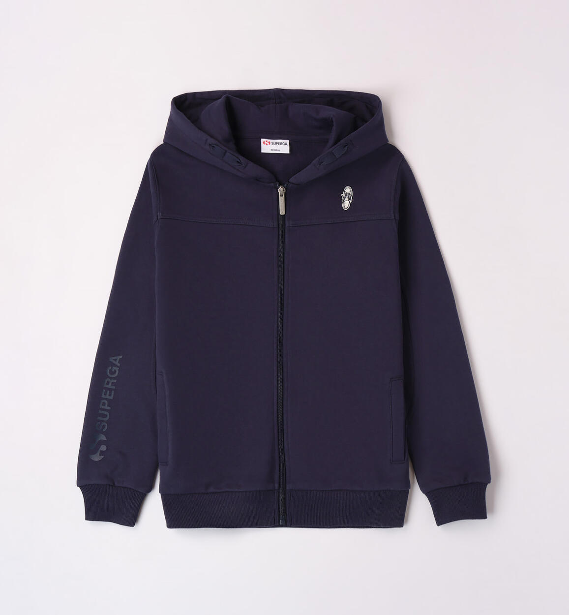 Felpa con zip da ragazzo BLU SUPERGA
