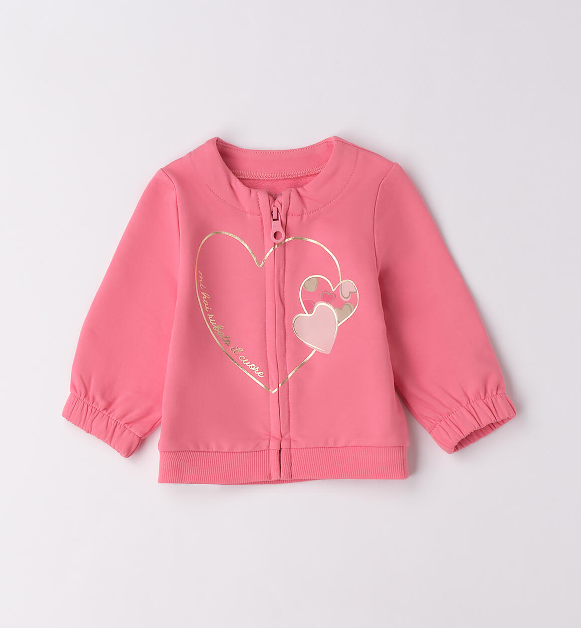 Felpa con zip neonata ROSA iDO