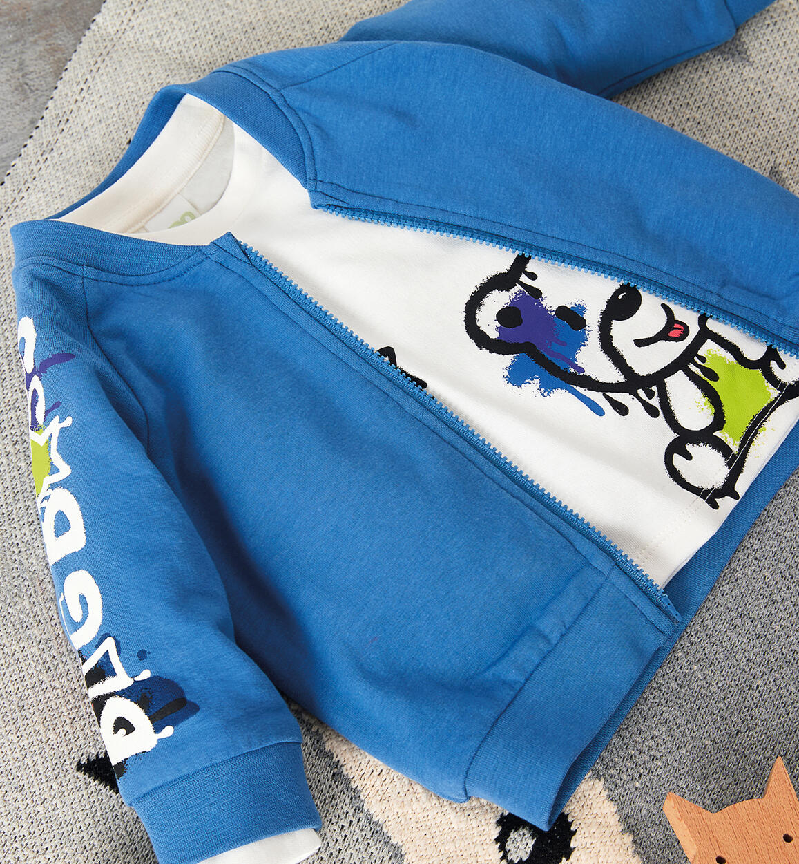 Felpa con zip neonato BLU iDO