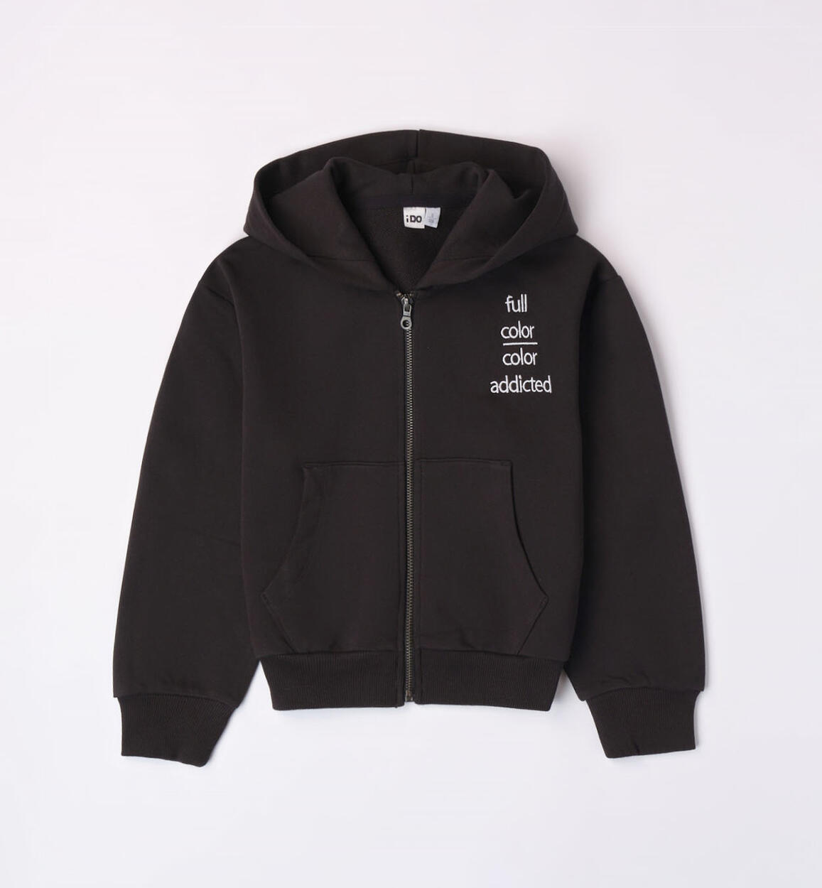 iDO zipped sweatshirt for girls from 8 to 16 years BLACK iDO