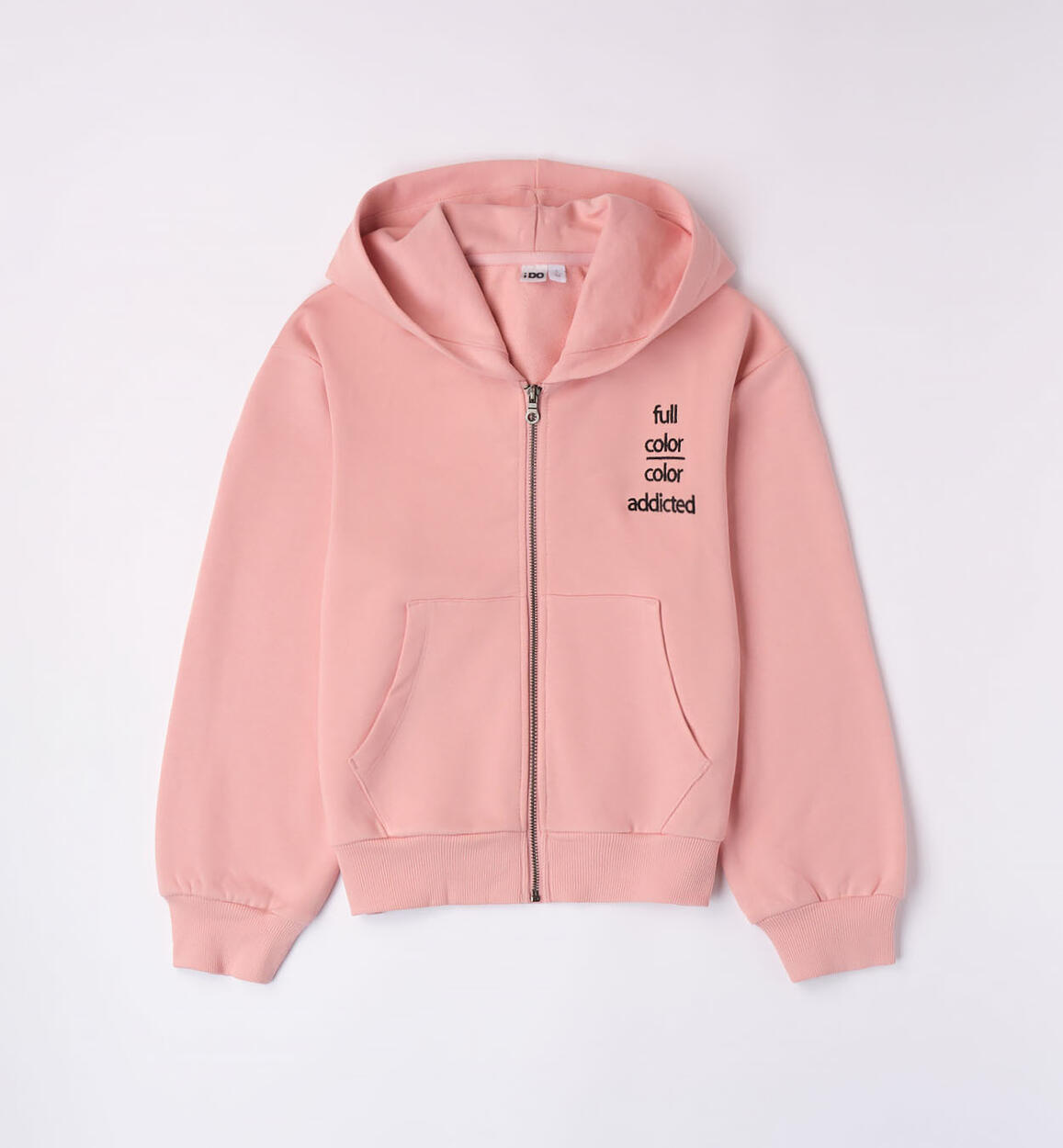 iDO zipped sweatshirt for girls from 8 to 16 years PINK iDO