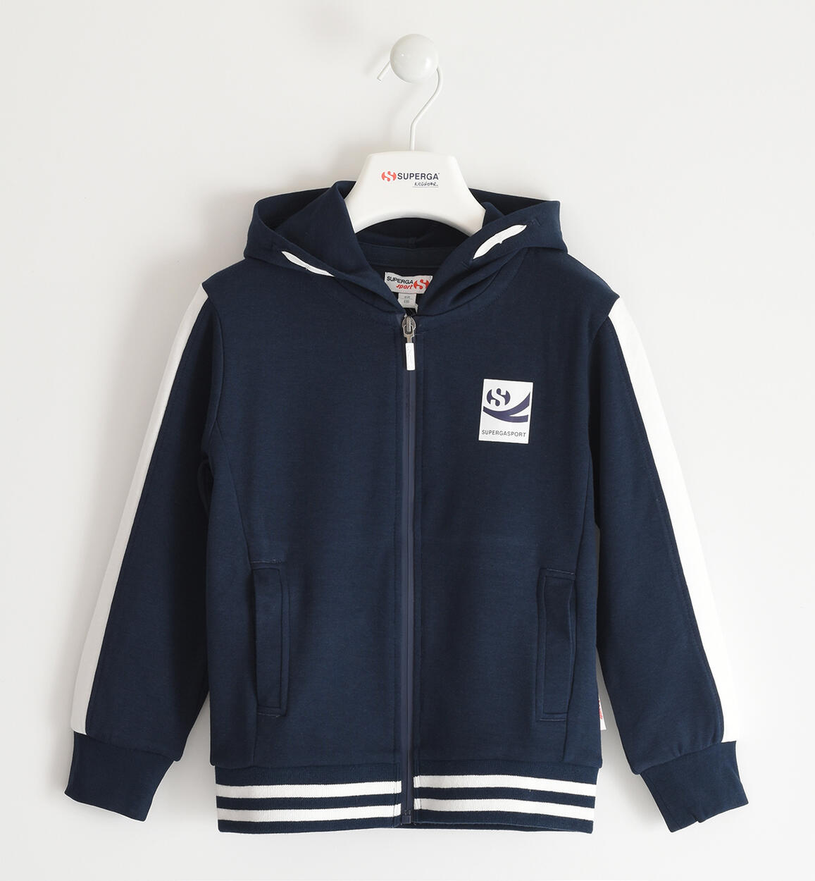 Felpa con zip per ragazzo Superga BLU SUPERGA