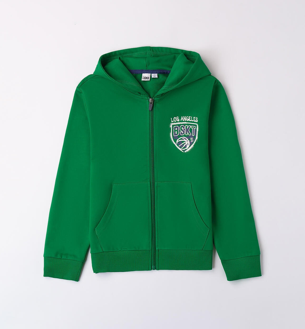 Felpa con zip ragazzo VERDE iDO