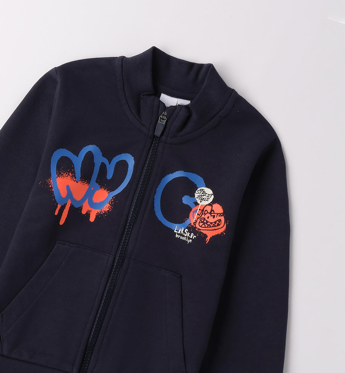 Felpa da bambino 100% cotone  NAVY-3885 - 1204F83000