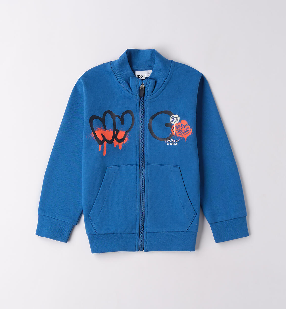 Felpa da bambino 100% cotone  AZZURRO iDO