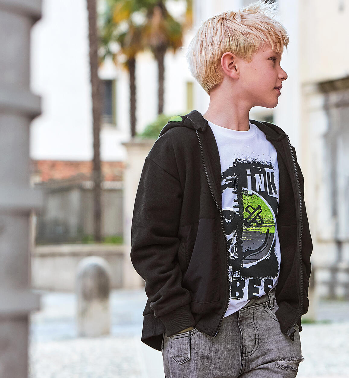 Felpa da ragazzo NERO Sarabanda