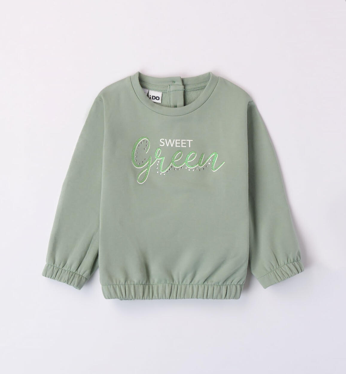 iDO green crew neck sweatshirt for girls from 9 months to 8 years GREEN iDO