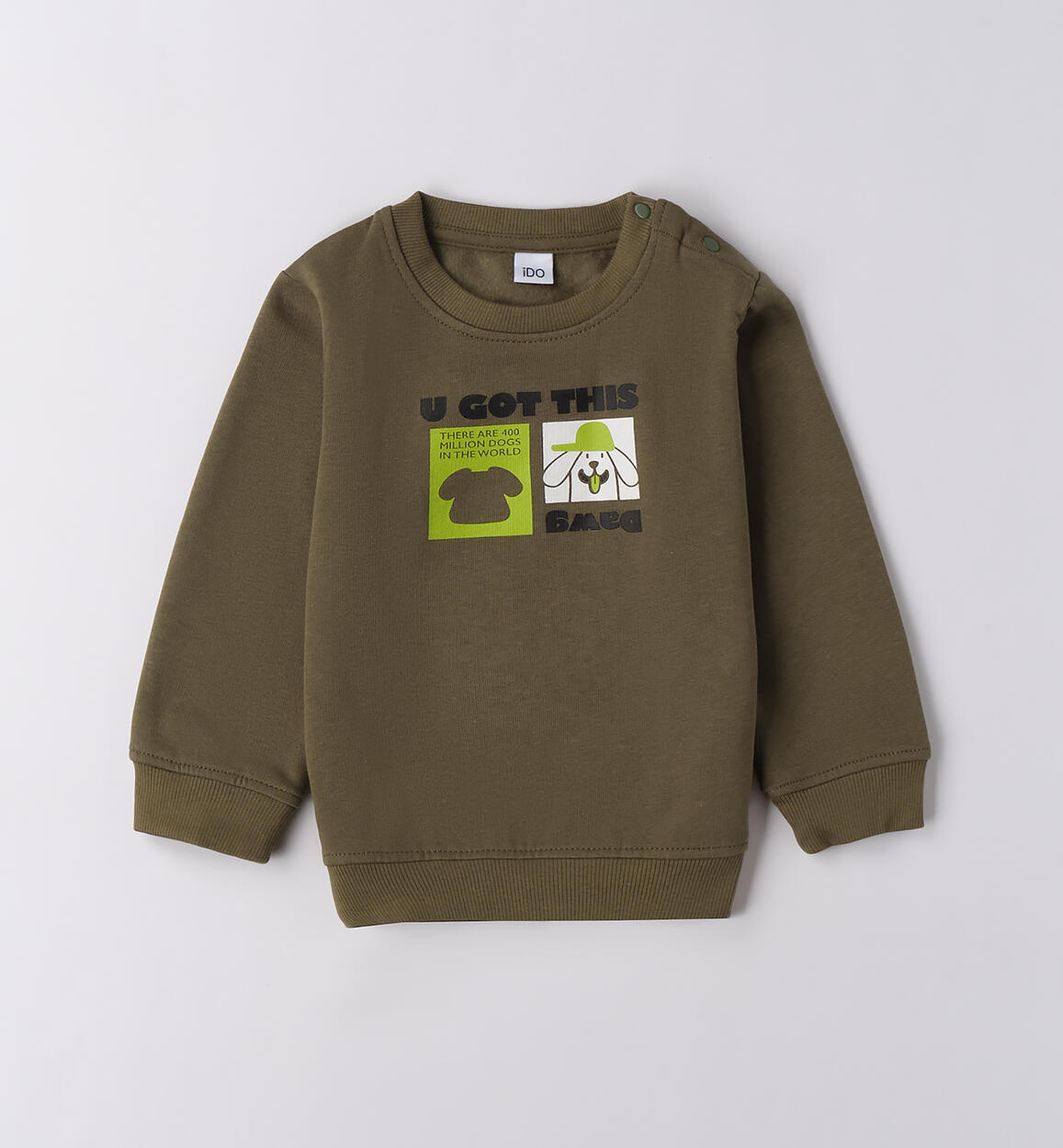 Felpa girocollo bambino VERDE iDO