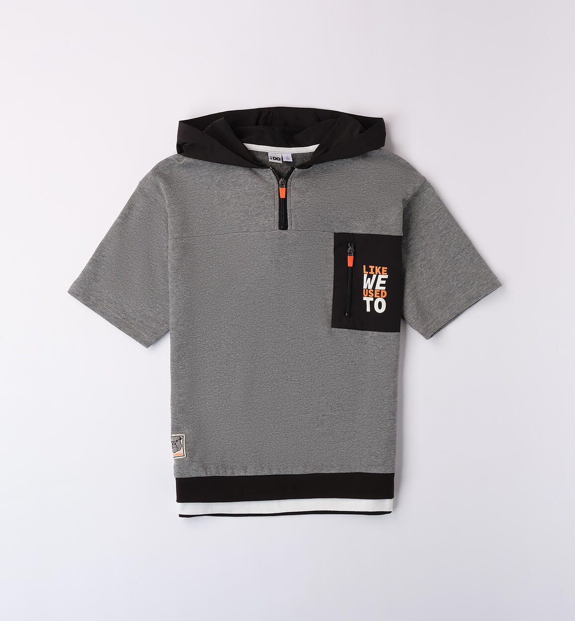 Felpa maniche corte bambino GRIGIO iDO