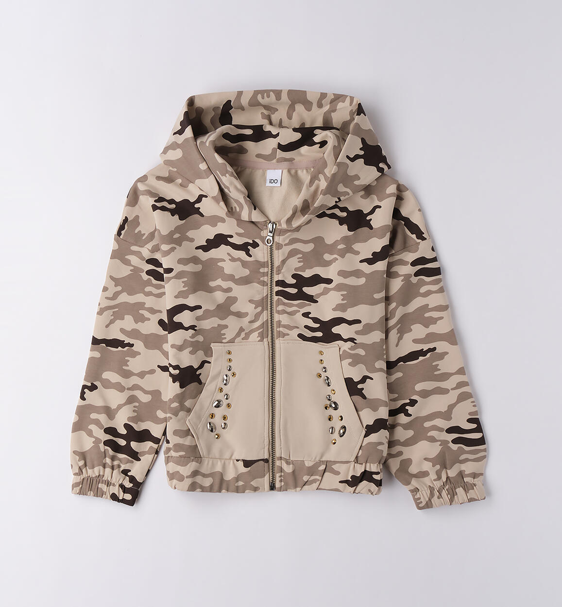 Felpa militare ragazza BEIGE-MARRONE-6BTE - 2464F50100