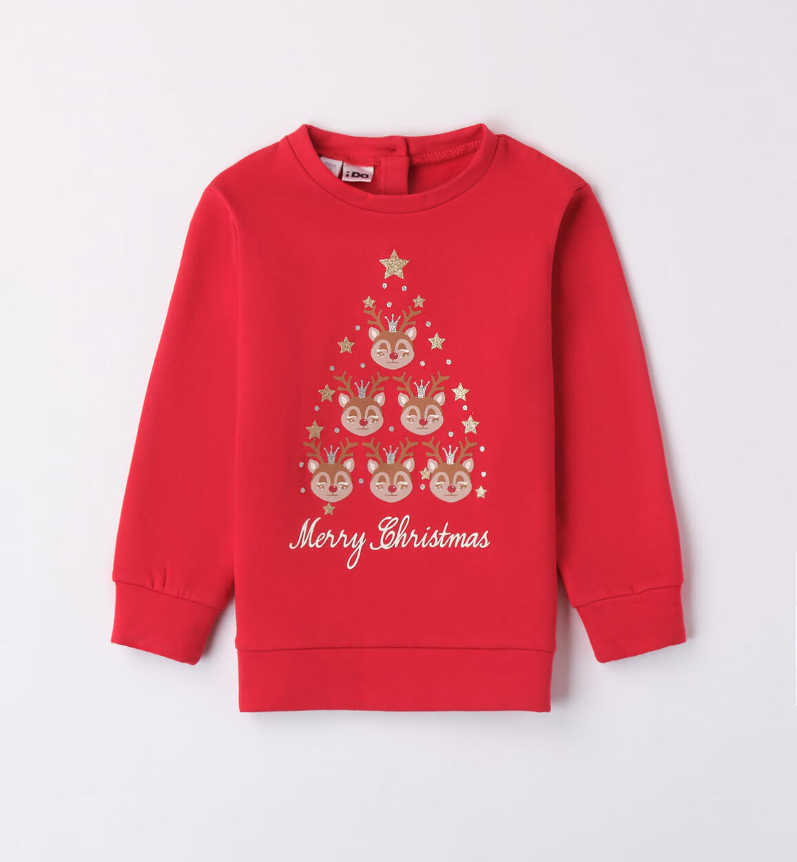 iDO red Christmas sweatshirt for girls from 9 months to 8 years RED iDO