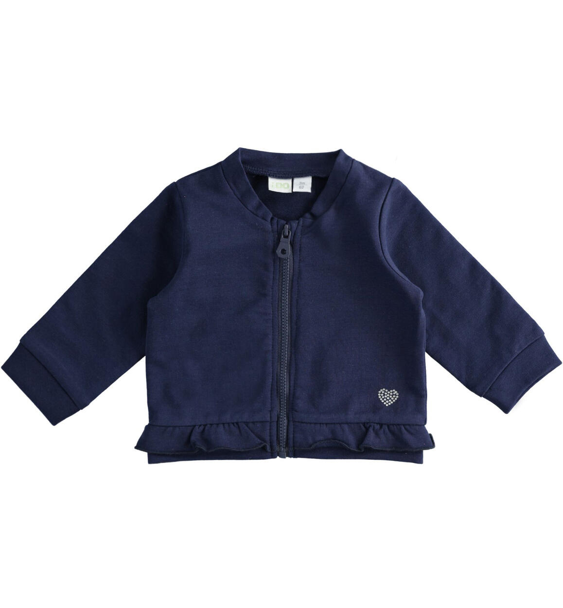 Felpa neonata con balza arricciata BLU iDO