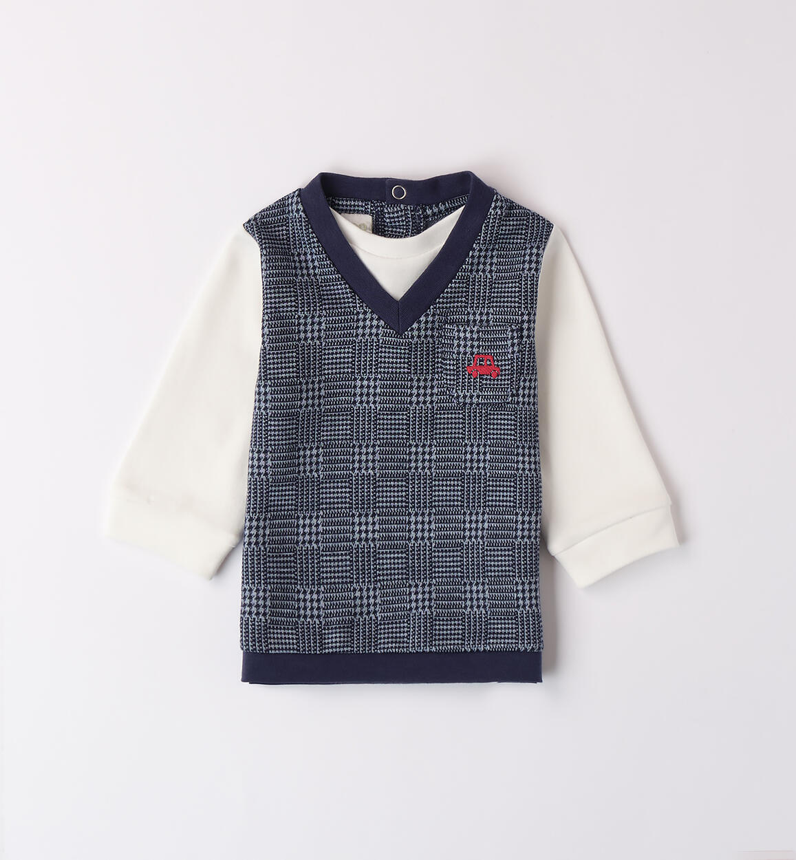Felpa neonato finto gilet BLU iDO