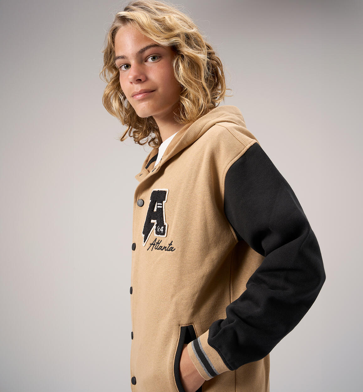 Felpa over ragazzo BEIGE iDO