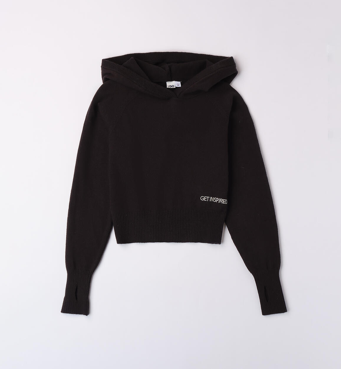 Felpa per ragazza in tricot NERO iDO